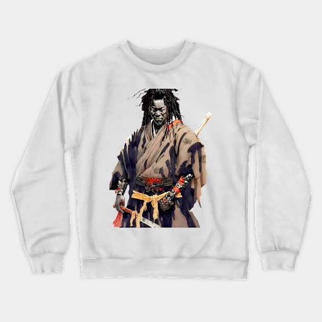 Yasuke Black Samurai in 1579 Feudal Japan No. 4 Crewneck Sweatshirt by Puff Sumo